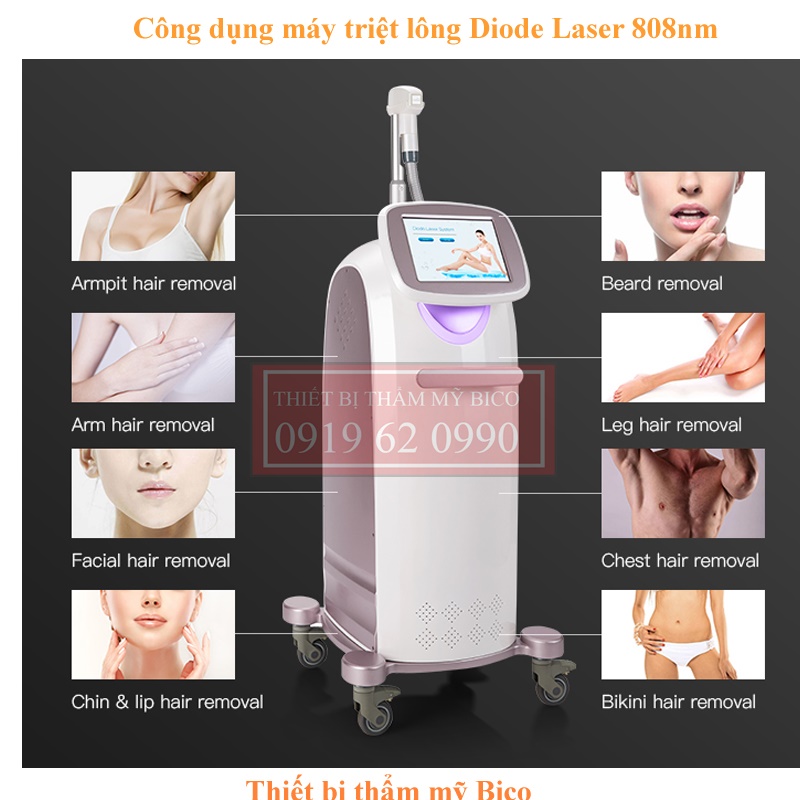 Công dụng máy Triệt Lông Diode Hr Laser 808nm Hãng FQbeauty