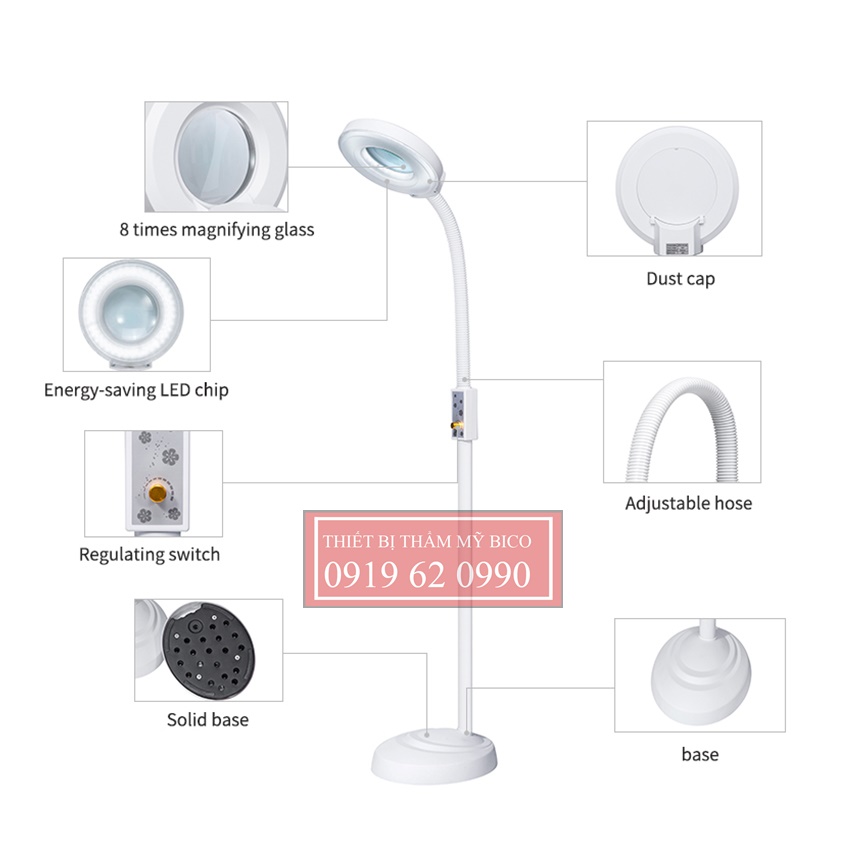 Đèn lúp led soi da spa cho spa thẩm mỹ viện